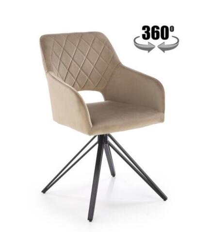Стул HALMAR K535 бежевый/черный, поворотный