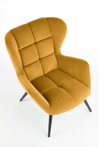 Кресло HALMAR TYRION горчичный/черный