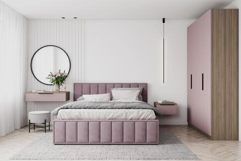 Кровать ДСВ Лана (М) 1,6 Пудра