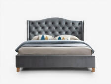 Кровать SIGNAL ASPEN Velvet Bluvel 14 серый/дуб 180/200