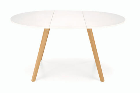 Стол обеденный HALMAR RUBEN белый матовый/натуральный 102-142/102