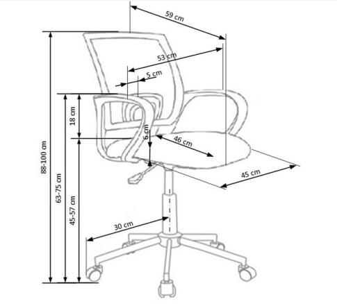 Кресло компьютерное HALMAR IBIS BUTTERFLY разноцветный/хром
