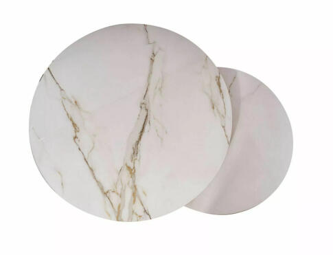 Комплект SIGNAL KORA D (2 стола журнальных) белый/черный мат