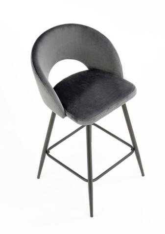 Стул барный HALMAR H96 серый/черный