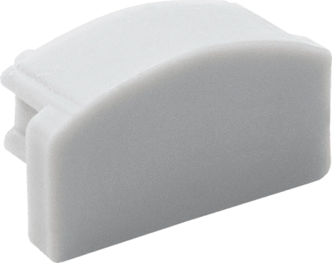 Заглушка для алюминиевого профиля накладного 16х7 без отверстия, серая, AQ