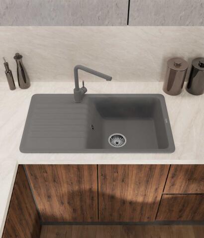 Смеситель для кухни GRANFEST QUARZ Z-5411 темно-серый