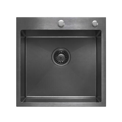 Кухонная мойка из нержавейки BLANTEK LS-5050HN Honeycomb Nano black