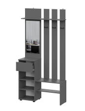 Вешалка NN Мебель (МС Денвер К) Графит серый, с зеркалом