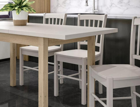 Стол обеденный SIGNAL ADAM кашемир/дуб кремона 100-140/60