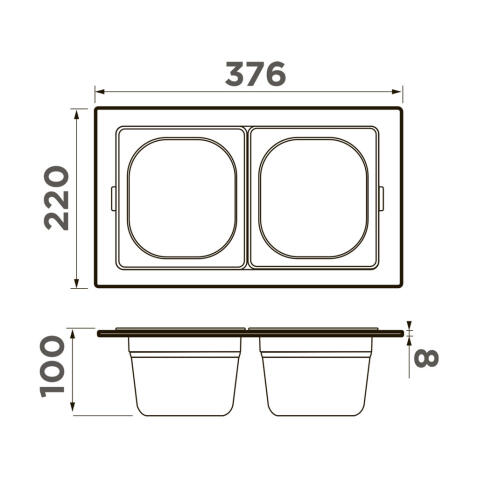 Контейнер для мойки Omoikiri DC-04-2 LG