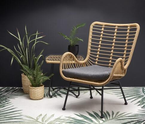 Кресло HALMAR IKARO натуральный/серый