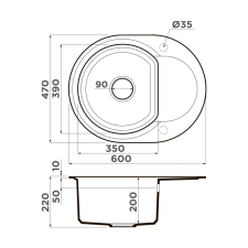 Кухонная мойка Omoikiri Sakaime 60E-GR Tetogranit/leningrad grey