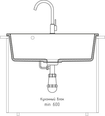 Кухонная мойка GRANFEST URBAN UR-4565 черный