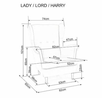 Кресло SIGNAL HARRY Velvet Bluvel 28 бежевый/венге