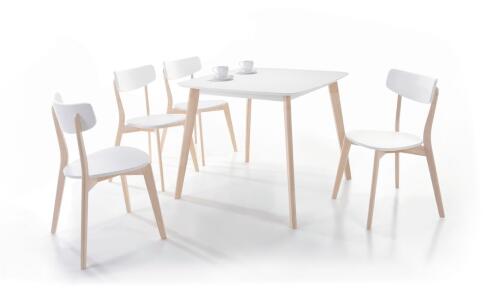 Стол обеденный SIGNAL TIBI белый/беленый дуб 90/80