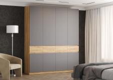 Шкаф МК Стиль БОСТОН ШК-004 ЛДСП дуб крафт золотой/серый шифер