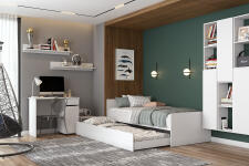 Кровать NN Мебель (МС Токио) Белый текстурный, выкатная