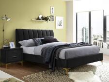 Кровать SIGNAL MIRAGE Velvet tap. 186 черный/золотой, 160/200