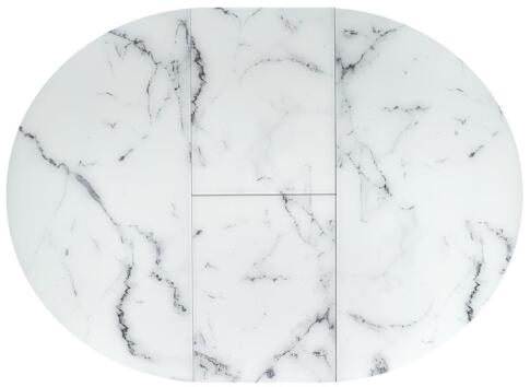 Стол обеденный HALMAR VERTIGO белый мрамор/черный 130-180/130