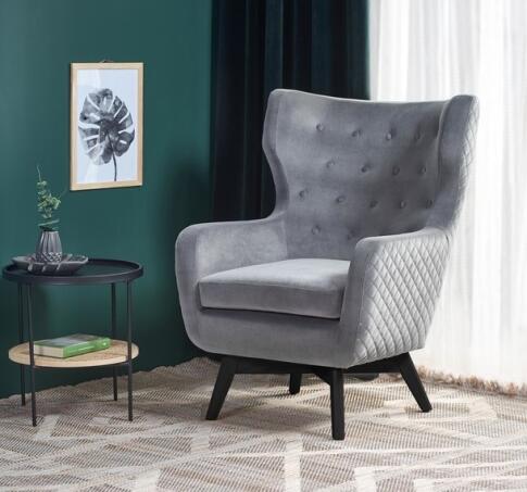 Кресло HALMAR MARVEL серый/черный