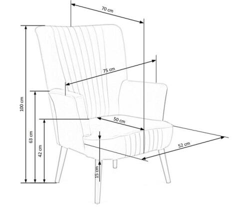 Кресло HALMAR DELGADO темно-синий/черный