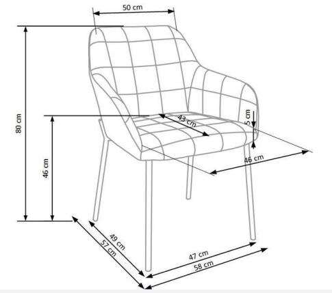Стул HALMAR K306  синий/золотой