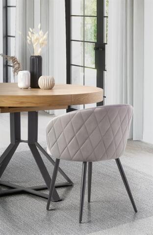 Стол обеденный HALMAR MERCY дуб золотой/черный 120-160/120