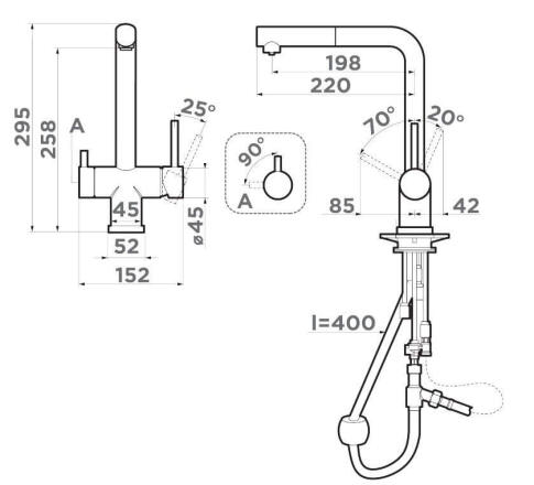 Смеситель для кухни Omoikiri Takamatsu-S-BN нержавеющая сталь