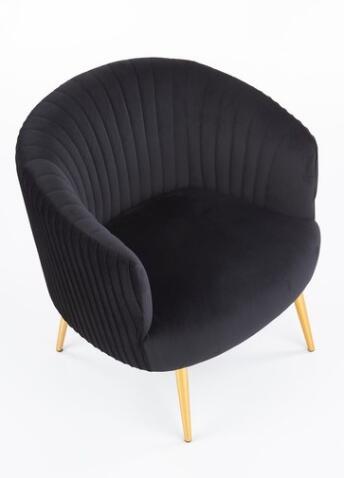 Кресло HALMAR CROWN черный/золотой