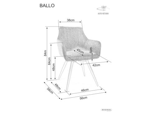 Стул SIGNAL BALLO Brego 31 светло-бежевый/черный, поворотный