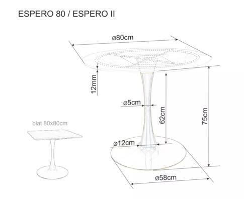 Стол обеденный SIGNAL ESPERO II черный мат/черный мат 80