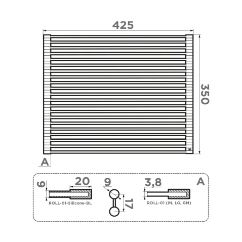 Коврик для сушки Omoikiri ROLL-01 LG