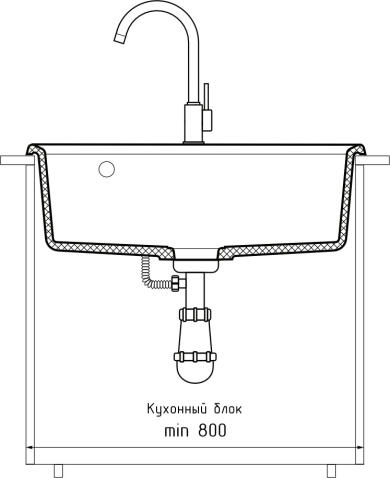 Кухонная мойка GRANFEST LEVEL LV-660 серый