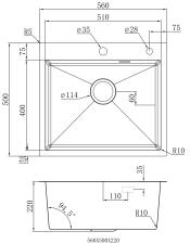 Кухонная мойка из нержавейки BLANTEK VS-5650S Brushed