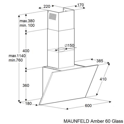 Вытяжка MAUNFELD Amber 60 Glass белый