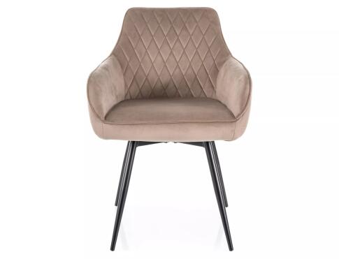 Стул SIGNAL MARLO Velvet Bluvel 40 темно-бежевый/черный, поворотный