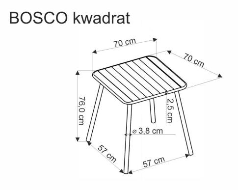 Стол обеденный HALMAR BOSCO KW черный, 70/70/76