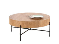 Стол журнальный HALMAR BROOKLYN дуб натуральный/черный, 80/37