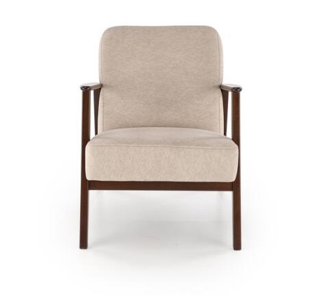 Кресло HALMAR MILANO 1S tap. Castel 15 бежевый/орех