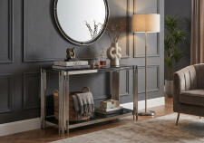 Консоль SIGNAL FOSSIL C тонированное стекло/серебряный, 120/40/75