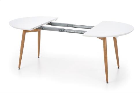 Стол обеденный HALMAR EDWARD белый/дуб медовый 120-200/100