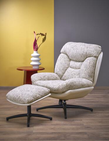 Комплект HALMAR KRONOS (кресло+подставка для ног) бежевый/разноцветный