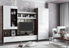 Стенка МК Стиль КАМИЛА МДФ венге/глянцевая белый