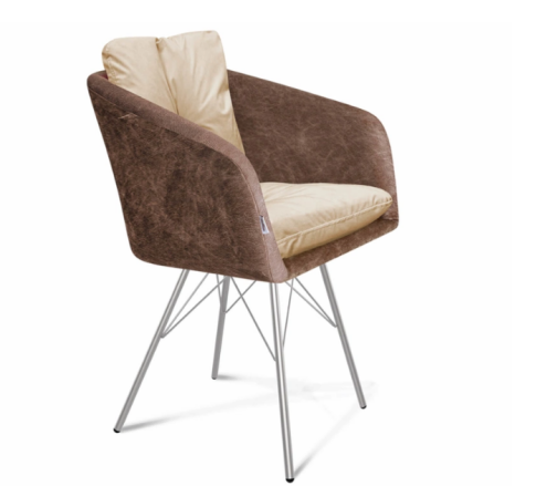 Стул Sheffilton SHT-ST43-2/S37 какао/ванильный крем/хром лак