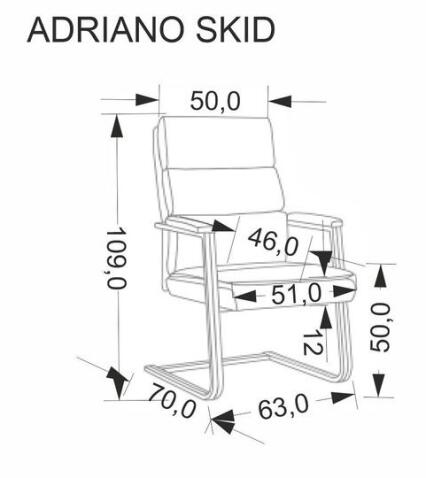Кресло компьютерное HALMAR ADRIANO SKID черный
