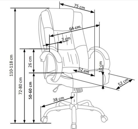 Кресло компьютерное HALMAR RELAX т.коричневый/хром