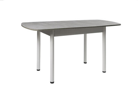 Стол ВВР ЛДСП Раздвижной Камень Светлый/Прямое белый, 110/150/70