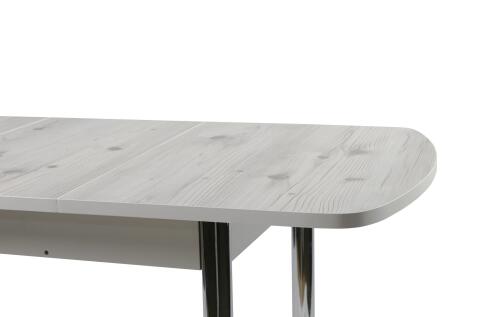 Стол ВВР Раздвижной пластиковый Бискайская сосна/Прямое хром, 110-150/70