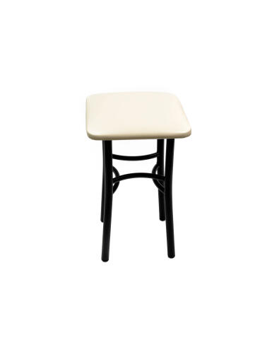 Табурет ВВР Квадрат ваниль/черный, экокожа