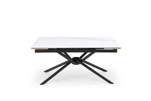 Стол обеденный HALMAR VITORINO белый мрамор/черный 160-220/90